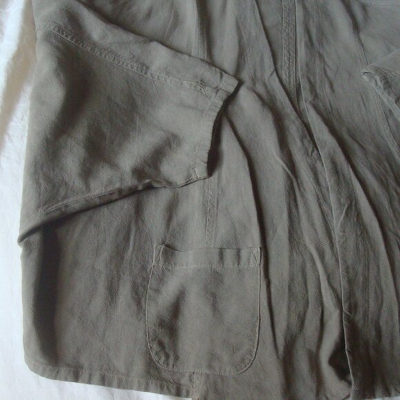 GERTIES Kimono Crop Jacket Top Layer Khaki Lagenlook - Picture 6 of 11